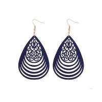 Zinc Alloy Drop Earring, with Wood, fashion jewelry 