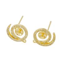 Brass Earring Drop Component, gold color plated, DIY & micro pave cubic zirconia, nickel, lead & cadmium free Approx 1mm 