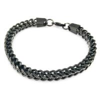 Stainless Steel Chain Bracelets, plated, for man, black, 6mm Approx 7.87 Inch 