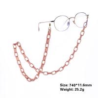 Acrylic Glasses Chain, with Rubber, plated, anti-skidding 