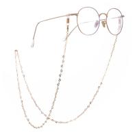 Brass Glasses Chain, with Rubber & Iron, plated, anti-skidding 800mm 