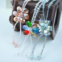 Fashion Sweater Chain Necklace, Rhinestone, Flower & for woman 460mm 