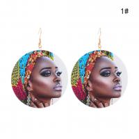 Wood Drop Earring, with Zinc Alloy, fashion jewelry & for woman 6cmx0.3cm 