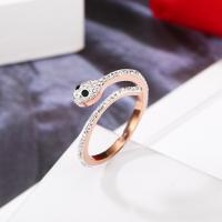нержавеющая сталь Манжеты палец кольцо, Змея, Другое покрытие, ювелирные изделия моды & разный размер для выбора & со стразами, продается PC