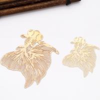 Hair Comb Findings, Brass, Goldfish, plated, DIY & hollow 