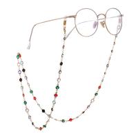laiton Chaîne de lunettes, avec caoutchouc & verre & fer, Placage, anti-dérapage, plus de couleurs à choisir Vendu par brin