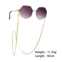 Brass Glasses Chain, with Rubber, plated, anti-skidding & hollow 800mm 