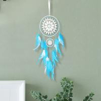 Fashion Dream Catcher, Iron, with Feather, durable, acid blue 