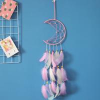 Fashion Dream Catcher, Iron, with Feather, durable, pink 