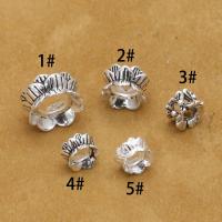 Sterling Silver Bead Caps, 925 Sterling Silver, Flower, silver color plated 