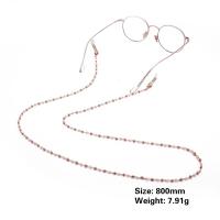 Brass Glasses Chain, with Silicone & Plastic Pearl & Iron, plated, anti-skidding 800mm 