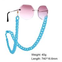 Acrylic Glasses Chain, with Rubber & Zinc Alloy, plated, anti-skidding & dyed 