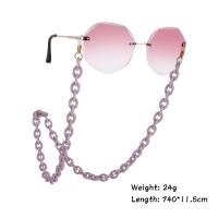 Acrylic Glasses Chain, with Rubber & Zinc Alloy, plated, anti-skidding & with rhinestone 