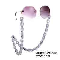 Acrylic Glasses Chain, with Rubber & Zinc Alloy, plated, anti-skidding & dyed 