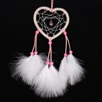 Fashion Dream Catcher, Feather, with Plastic, durable & handmade, white 