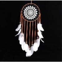 Fashion Dream Catcher, Feather, with Iron, handmade, durable & woven pattern, coffee color 