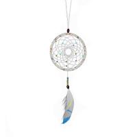 Fashion Dream Catcher, Feather, with Cotton Thread, handmade, durable & woven pattern, white 