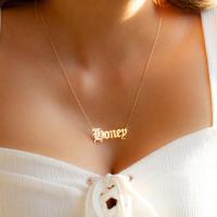 Stainless Steel Jewelry Necklace, with Zinc Alloy, Alphabet Letter, plated, fashion jewelry & for woman .2 Inch 
