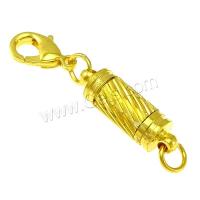 Brass Magnetic Clasp, Column, plated, with lobster clasp & corrugated Approx 3mm 