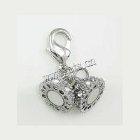 Zinc Alloy Magnetic Clasp, Round, plated, with lobster clasp & with rhinestone nickel, lead & cadmium free 10mm Approx 4mm 
