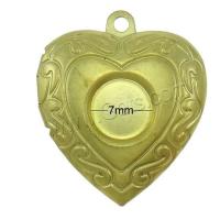 Brass Locket Pendant, Heart, plated Approx 1.5mm, Inner Approx 