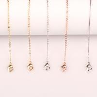 Brass Cable Link Necklace Chain, with 58mm extender chain, plated, DIY & for woman 1mm .53 Inch 