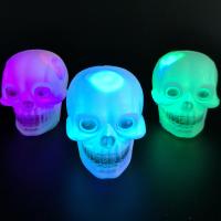 Plastic Night Light, Skull, half handmade, Halloween Jewelry Gift, white, 65*50*60mm 