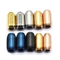 Round Stainless Steel Magnetic Clasp, Bullet, plated  & brushed [