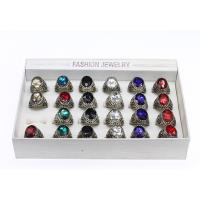 Ring paar, Harz, mit Zinklegierung, Geometrisches Muster, plattiert, unisex, gemischte Farben, 200*150*35mm, Größe:5.5-10, 24PCs/Box, verkauft von Box