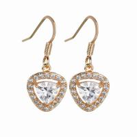 Brass Drop Earring, plated, micro pave cubic zirconia & for woman 
