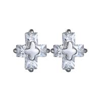 Cubic Zircon (CZ) Stud Earring, Copper Alloy, plated, micro pave cubic zirconia & for woman 