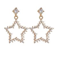 Cubic Zircon (CZ) Drop Earring, Copper Alloy, plated, micro pave cubic zirconia & for woman 