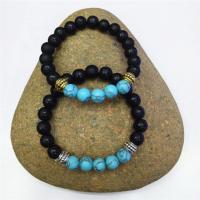 Turquoise Bracelets, Donut, polished, fashion jewelry black, 190*8mm 