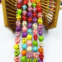 Synthetische Türkis Perlen, Schädel, poliert, DIY, farbenfroh, Länge:38 cm, verkauft von Strang