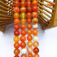 Natural Lace Agate Beads, Round, polished, DIY reddish orange cm 