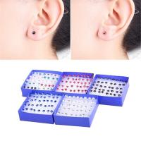 Resin Stud Earring, with Plastic, Round & micro pave rhinestone 2mm 
