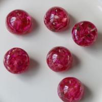 Resin Jewelry Beads, Round, polished, other effects, pink 