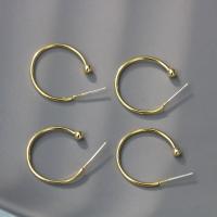 Brass Huggie Hoop Earring, durable, golden 