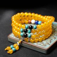 Gelbquarz Perlen Multilayer Armbänder, mit Chalzedon, mehrschichtig & unisex, keine, 6MM, verkauft von Strang