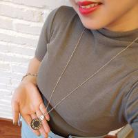 Titanium Steel Jewelry Necklace, portable, gold 
