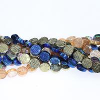 Flache runde Kristall Perlen, plattiert, DIY, mehrere Farben vorhanden, 11.5*3mm, Bohrung:ca. 1mm, verkauft von Strang
