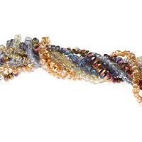 Klumpen Kristall Perlen, plattiert, DIY, mehrere Farben vorhanden, 10*4mm, Bohrung:ca. 1mm, verkauft von Strang