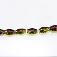 Perlas de cristal de moda, Tambor, chapado, Bricolaje, más colores para la opción, 14*9mm, agujero:aproximado 1mm, Vendido por Sarta