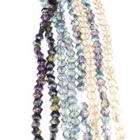 Raute Kristall Perlen, plattiert, DIY, mehrere Farben vorhanden, 7.5*7.5mm, Bohrung:ca. 1mm, verkauft von Strang