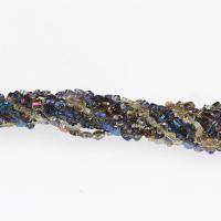 Blume-Kristall-Perlen, Kristall, plattiert, DIY, mehrere Farben vorhanden, 8*8mm, Bohrung:ca. 1mm, verkauft von Strang