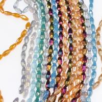 Teardrop Crystal Beads, plated, DIY 7*6mm Approx 1mm 