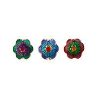 Enamel Zinc Alloy Beads, Flower, gold color plated 12mm Approx 1.7mm 