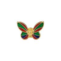 Zinc Alloy Enamel Pendants, Butterfly, gold color plated Approx 1.9mm 