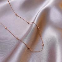 Titanium Steel Necklace Chain, portable, rose gold color, 40+5CM 