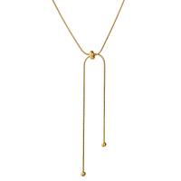 Titanium Steel Jewelry Necklace, Bowknot, portable & Adjustable, gold, 60CM 